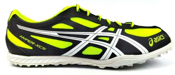 Asics Men's Cross Country Shoes Lace Up Hyper XCS Electric Lemon Black White