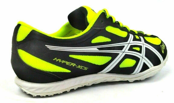 Asics Men's Cross Country Shoes Lace Up Hyper XCS Electric Lemon Black White