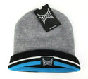 Winter Beanie UFC MMA Cage Fight Tapout Cuffed Striped Toque Grey One Size