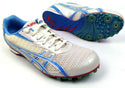 Asics Girl's Track and Field Running Shoes Hyper Rocket 5 White Blue Size 9.5