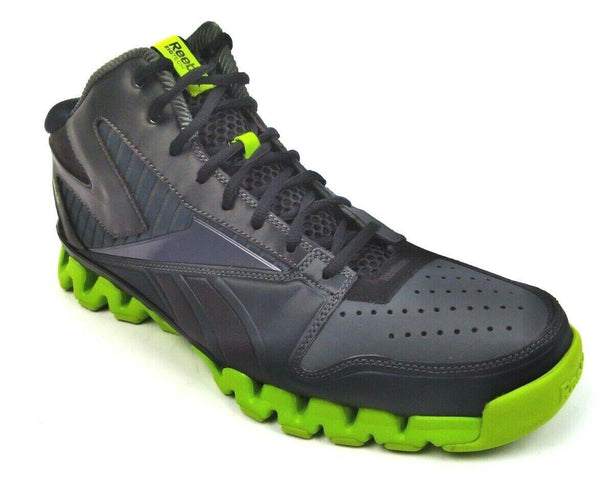 Reebok Men's Basketball Shoes Zig Tech Gravel Black Charged Green New in Box