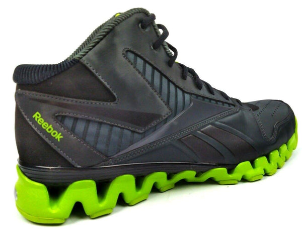 Reebok Men's Basketball Shoes Zig Tech Gravel Black Charged Green New in Box