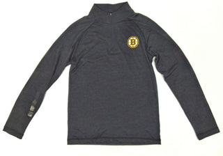 Fanatics Men's Boston Bruins Long Sleeve Quarter-Zip Pullover Jacket Gray Small