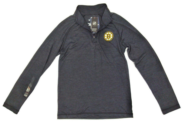 Fanatics Men's Boston Bruins Long Sleeve Quarter-Zip Pullover Jacket Gray Small