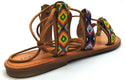 Indigo Rd Garlan Women's Sandals Lace Up Geometric Brown Multicolor Size 7.5M