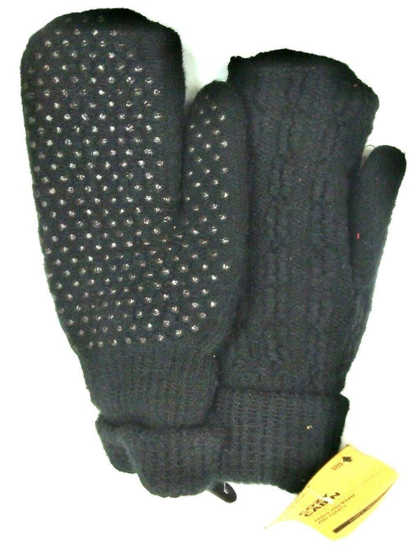 Field & Stream Women's Winter Cable Mittens Black Keep Warm One Size Fits Most