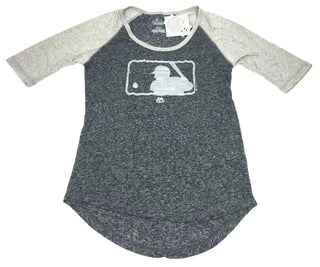Women's T-Shirt Majestic Fan High Low Top Fashion 3/4 Sleeve Heather Grey Small