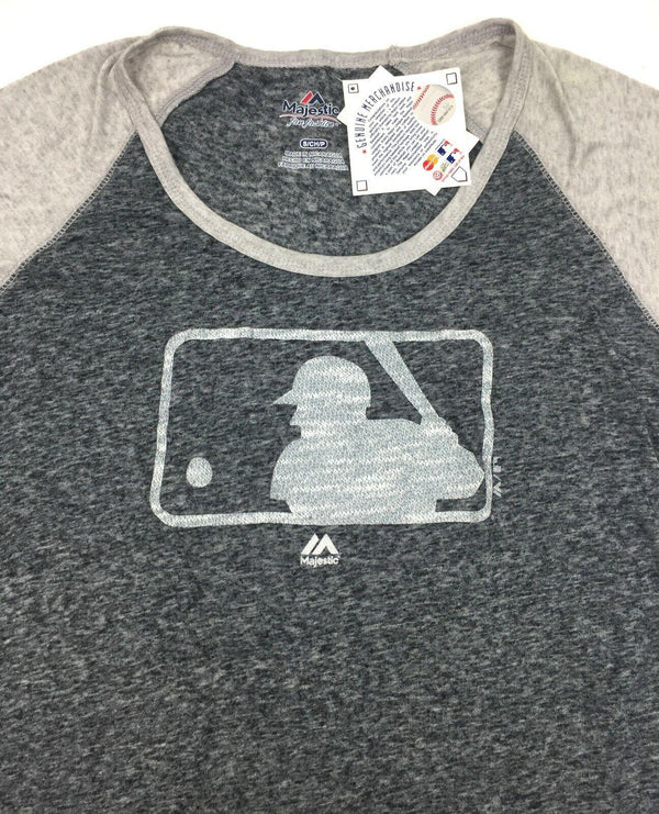 Women's T-Shirt Majestic Fan High Low Top Fashion 3/4 Sleeve Heather Grey Small