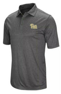 Men's Polo Shirt Short Colosseum Pitt Panthers Sleeve Grey Size Small
