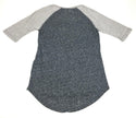 Women's T-Shirt Majestic Fan High Low Top Fashion 3/4 Sleeve Heather Grey Small