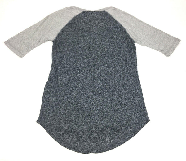 Women's T-Shirt Majestic Fan High Low Top Fashion 3/4 Sleeve Heather Grey Small