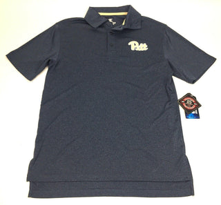 Men's Polo Shirt Short Colosseum Pitt Panthers Sleeve Grey Size Small