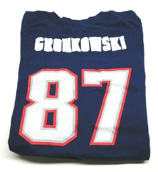 England Women's Crew Tee Patriots 87 Rob Gronkowski Fair Catch IV  Navy - Large