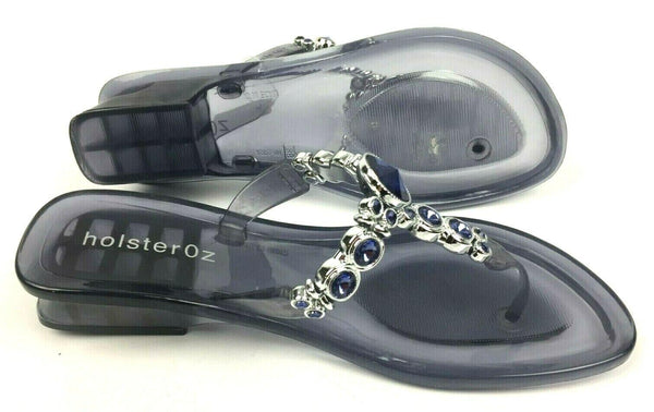 hosterOz Women's Luxury Jeweled Australian Heel Summer Slip-on Sandals Size 7