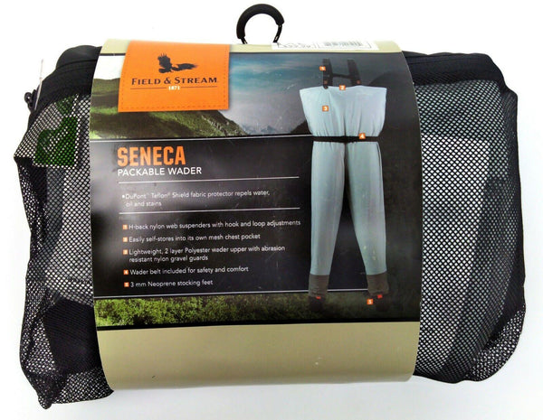 Chest Waders Field & Stream Seneca Protective Packable Lightweight Grey New