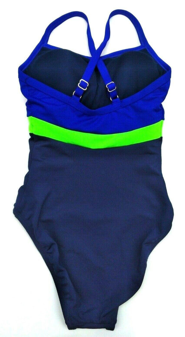 Dolfin Women's Swimsuit Colorblock One-Piece X-back Size 6 New
