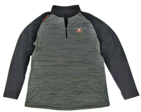 Virginia Cavaliers Men's Pullover 1/4 Zip Base Layer Gray Black X-Large