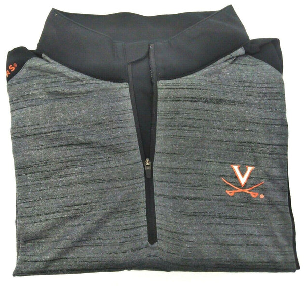 Virginia Cavaliers Men's Pullover 1/4 Zip Base Layer Gray Black X-Large