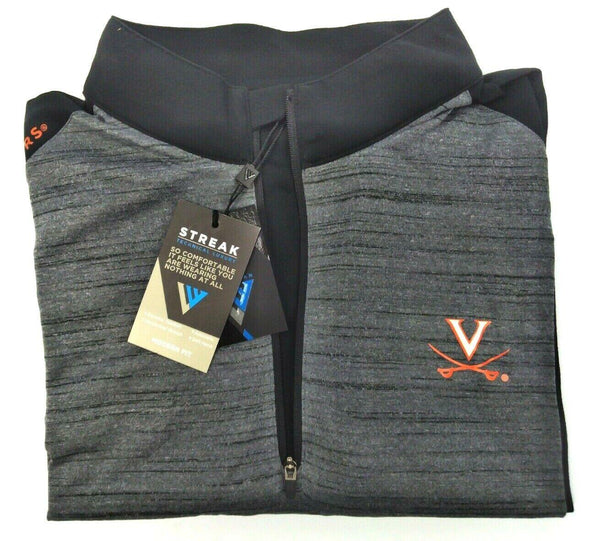 Virginia Cavaliers Men's Pullover 1/4 Zip Base Layer Gray Black X-Large