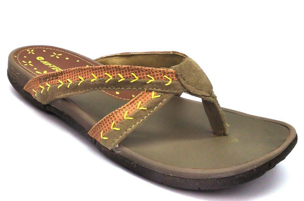 Hi Tec V Lite Youth's Sandals Flip Flop Lightweight Slip On Brown Size 5 New