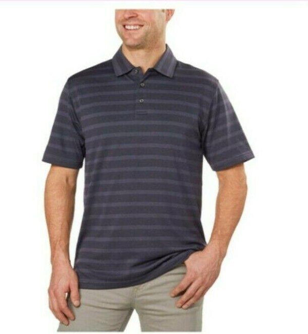 Bolle Men's Short Sleeve Placket Stretch Polo Shirt Evening Blue Medium New