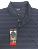 Bolle Men's Short Sleeve Placket Stretch Polo Shirt Evening Blue Medium New