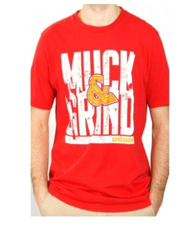 Gongshow Men’s Graphic T-Shirt Hockey Style Short Sleeve Crew Neck Tee Red - NEW