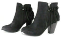 Bucco Women's Farruh Zip Ankle Boots 2.5 inch Heeled Booties Black Size 9