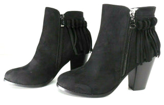 Bucco Women's Farruh Zip Ankle Boots 2.5 inch Heeled Booties Black Size 9