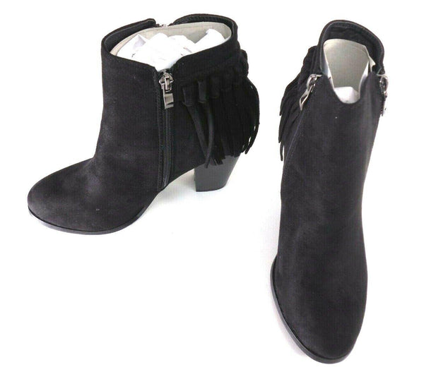 Bucco Women's Farruh Zip Ankle Boots 2.5 inch Heeled Booties Black Size 9