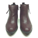 Hawkwell Women's Stylish Low Heel Side Zipper Ankle Booties Brown - Size 6