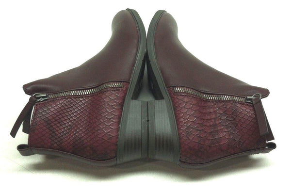 Hawkwell Women's Stylish Low Heel Side Zipper Ankle Booties Brown - Size 6