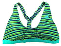 Adidas Women's Swimwear Bikini Top Costume Pulse Striped V-Back Blue New