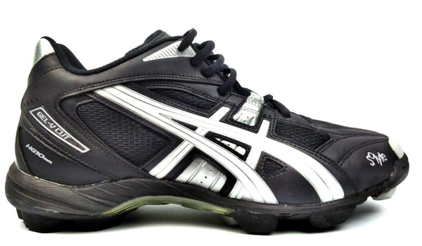 ASICS Men's Soccer Hockey Cleat Field Shoes GEL-V Cut MT Black White Silver New