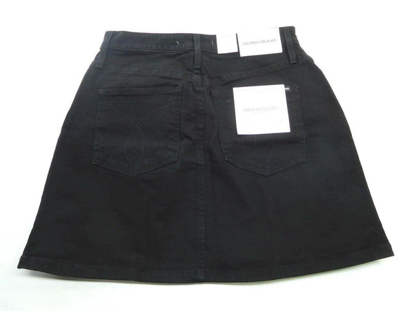 Calvin Klein Women's Mini Skirt Jeans Striped Denim Black White Size 32 New