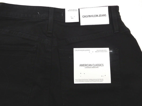 Calvin Klein Women's Mini Skirt Jeans Striped Denim Black White Size 32 New