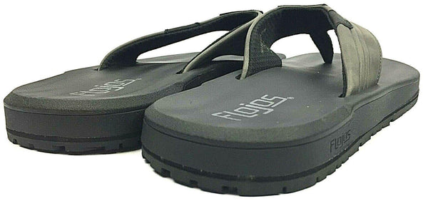 Flojos Men's Flip Flops Sandals Memory Foam Thongs Grey Black New in Box