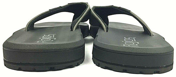 Flojos Men's Flip Flops Sandals Memory Foam Thongs Grey Black New in Box