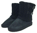 Serene Island Women's Boots Cardy Knit Sweater Button Black Size 7