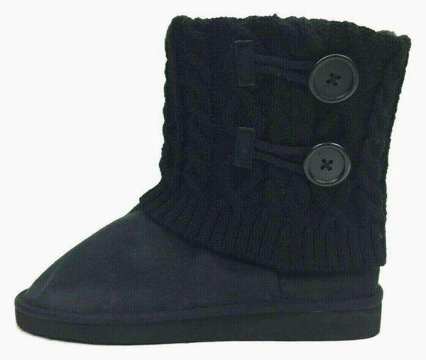 Serene Island Women's Boots Cardy Knit Sweater Button Black Size 7