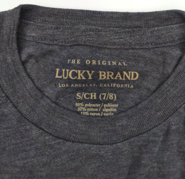 Lucky Brand Youths' T-Shirt Short Sleeve  Steel Grey Heather Size Small 7/8