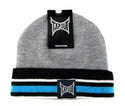 Winter Beanie UFC MMA Cage Fight Tapout Cuffed Striped Toque Grey One Size