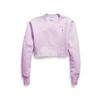Buy pale-violet Champion Life Women's Crop Top Sweatshirt Reverse Weave Cut Off Long Sleeved Top
