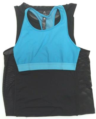 Adidas Women's Tennis Tank Top Escouade Sleeveless Black Shock + Blue Bra