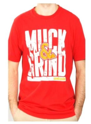 Gongshow Men's T-Shirt Get Mucking Short Sleeve Crew Neck Casual Tee Red New