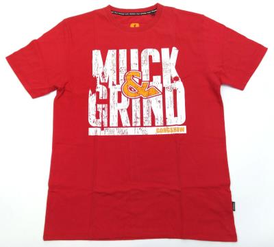 Gongshow Men's T-Shirt Get Mucking Short Sleeve Crew Neck Casual Tee Red New