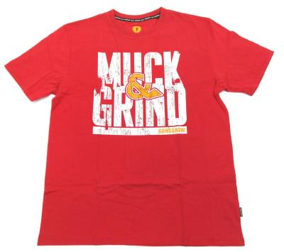 Gongshow Men's T-Shirt Get Mucking Short Sleeve Crew Neck Casual Tee Red New