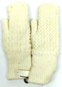 Field & Stream Women's Winter Cable Mittens Black Keep Warm One Size Fits Most