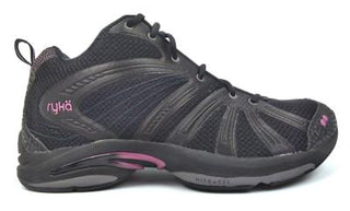 Buy black-grey-dark-pink Ryka Women&#39;s Cross Training Shoes Enhance Round Toe Lightweight Lace Up New