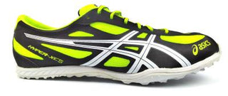 Asics Men's Cross Country Shoes Lace Up Hyper XCS Electric Lemon Black White